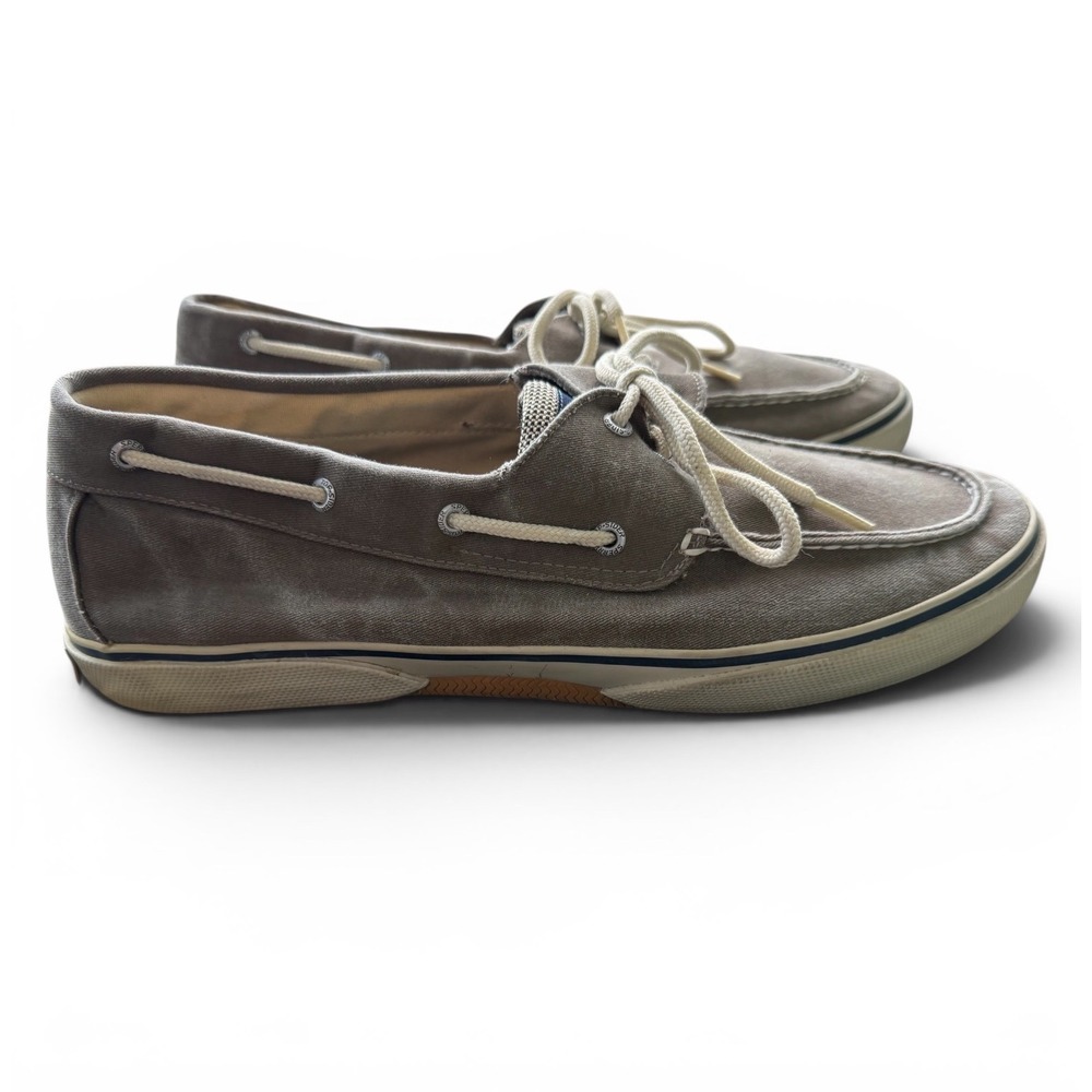 Sperry Top-Sider Mens Canvas Boat Shoes B13-CH171 Taupe Gray Size 15M